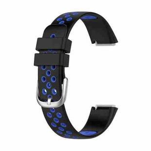 For Fitbit Luxe Two-color Silicone Watch Band(Black Blue)