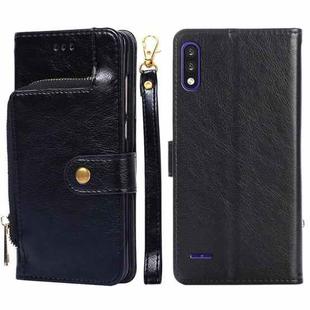 Zipper Bag PU + TPU Horizontal Flip Leather Case with Holder & Card Slot & Wallet & Lanyard For LG K22(Black)
