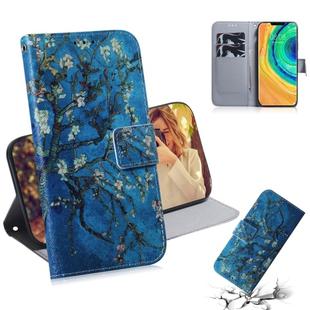 For Huawei Mate 30 Pro Coloured Drawing Pattern Horizontal Flip PU Leather Case with Holder & Card Slots & Wallet(Apricot Flower)