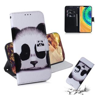 For Huawei Mate 30 Pro / 5G Coloured Drawing Pattern Horizontal Flip PU Leather Case with Holder & Card Slots & Wallet(Panda)