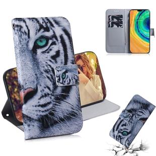 For Huawei Mate 30 / 5G Coloured Drawing Pattern Horizontal Flip PU Leather Case with Holder & Card Slots & Wallet(Tiger)
