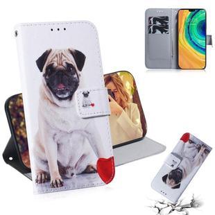 For Huawei Mate 30 / 5G Coloured Drawing Pattern Horizontal Flip PU Leather Case with Holder & Card Slots & Wallet(Pug)