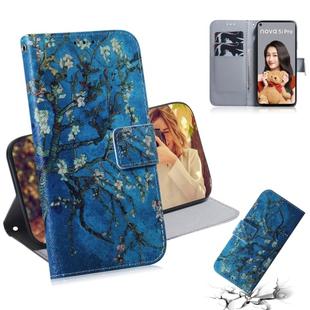 For Huawei Nova 5i Pro/Mate 30 Lite Coloured Drawing Pattern Horizontal Flip PU Leather Case with Holder & Card Slots & Wallet(Apricot Flower)