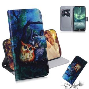 For Nokia 7.2 Coloured Drawing Pattern Horizontal Flip PU Leather Case with Holder & Card Slots & Wallet(Oil Painting Owl)