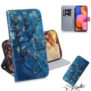 For Galaxy A20S Coloured Drawing Pattern Horizontal Flip PU Leather Case with Holder & Card Slots & Wallet(Apricot Flower)