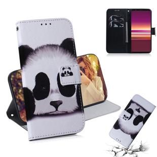 For Sony Xperia 5 Coloured Drawing Pattern Horizontal Flip PU Leather Case with Holder & Card Slots & Wallet(Panda)