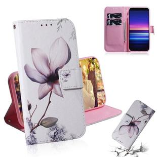 For Sony Xperia 20 Coloured Drawing Pattern Horizontal Flip PU Leather Case with Holder & Card Slots & Wallet(Magnolia)