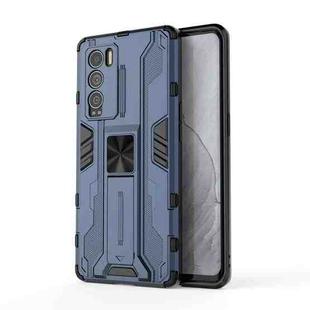 For OPPO Realme Explorer Master Supersonic PC + TPU Shock-proof Protective Case with Holder(Dark Blue)