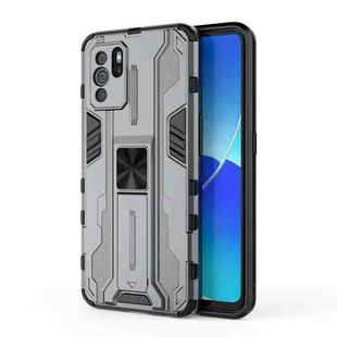 For OPPO Reno6 Z Supersonic PC + TPU Shock-proof Protective Case with Holder(Grey)