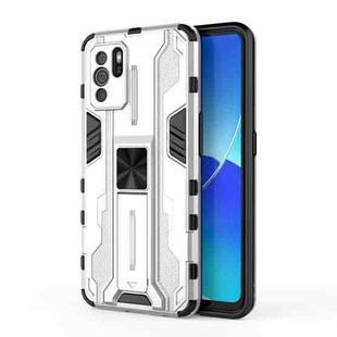 For OPPO Reno6 Z Supersonic PC + TPU Shock-proof Protective Case with Holder(Silver)