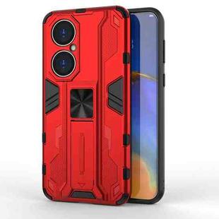 For Huawei P50 Supersonic PC + TPU Shock-proof Protective Case with Holder(Red)