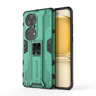 For Huawei P50 Pro Supersonic PC + TPU Shock-proof Protective Case with Holder(Green)