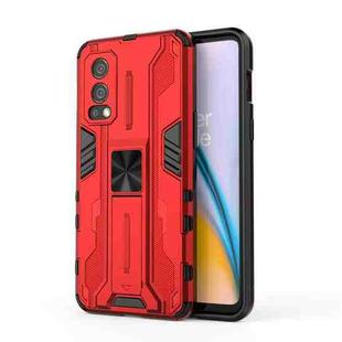For OnePlus Nord 2 5G Supersonic PC + TPU Shock-proof Protective Case with Holder(Red)