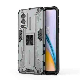 For OnePlus Nord 2 5G Supersonic PC + TPU Shock-proof Protective Case with Holder(Grey)