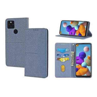 For Google Pixel 5a 5G Woven Texture Stitching Magnetic Horizontal Flip PU Leather Case with Holder & Card Slots & Wallet & Lanyard(Grey)