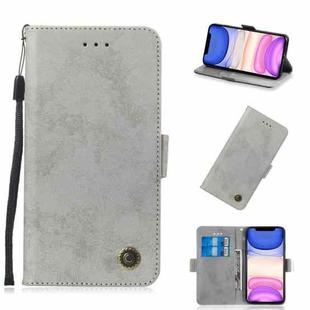 For iPhone 11 Retro Horizontal Flip Leather Case with Card Slot & Holder(Gray)