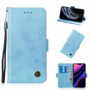 For iPhone 11 Pro Retro Horizontal Flip Leather Case with Card Slot & Holder(Blue)