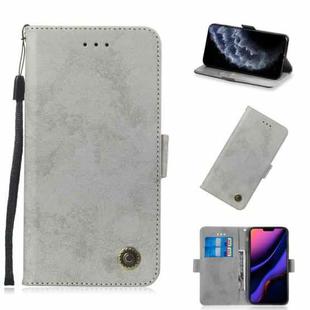 For iPhone 11 Pro Retro Horizontal Flip Leather Case with Card Slot & Holder(Gray)