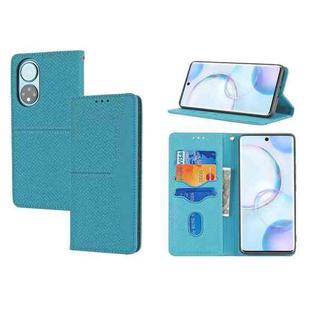 For Honor 50 Woven Texture Stitching Magnetic Horizontal Flip PU Leather Case with Holder & Card Slots & Wallet & Lanyard(Blue)