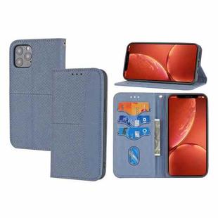 For iPhone 12 Pro Max Woven Texture Stitching Magnetic Horizontal Flip PU Leather Case with Holder & Card Slots & Wallet & Lanyard(Grey)