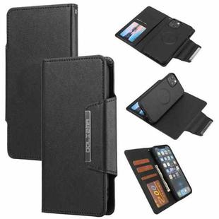 Ultra-thin Detachable Silk Texture Horizontal Flip PU Leather Case with Card Slots & Wallet & Photo Frame For iPhone 13 mini(Black)