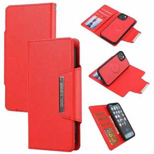 Ultra-thin Detachable Silk Texture Horizontal Flip PU Leather Case with Card Slots & Wallet & Photo Frame For iPhone 13(Red)