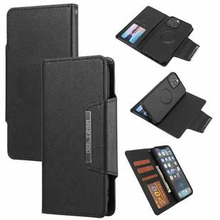 Ultra-thin Detachable Silk Texture Horizontal Flip PU Leather Case with Card Slots & Wallet & Photo Frame For iPhone 13 Pro(Black)