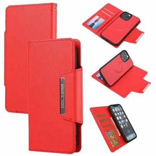 Ultra-thin Detachable Silk Texture Horizontal Flip PU Leather Case with Card Slots & Wallet & Photo Frame For iPhone 13 Pro(Red)