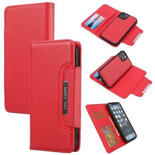 Litchi Texture Detachable Horizontal Flip PU Leather Case with Holder & Card Slots & Wallet & Photo Frame For iPhone 13 mini(Red)