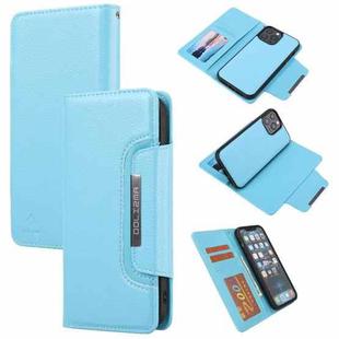 Litchi Texture Detachable Horizontal Flip PU Leather Case with Holder & Card Slots & Wallet & Photo Frame For iPhone 13 Pro Max(Blue)