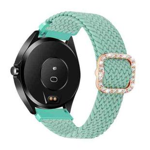 For Garmin Venu 2/Samsung Gear S3/Xiaomi Haylou RS3 22mm Universal Adjustable Braided Elastic Diamond Buckle Watch Band(Grass Green)