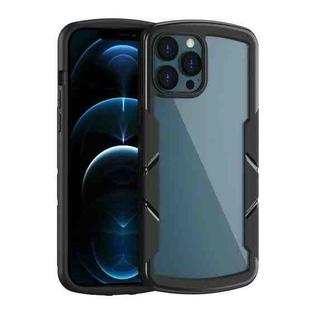 For iPhone 13 Pro Shield 3 in 1 Acrylic PC Rubber Shockproof Case (Black)