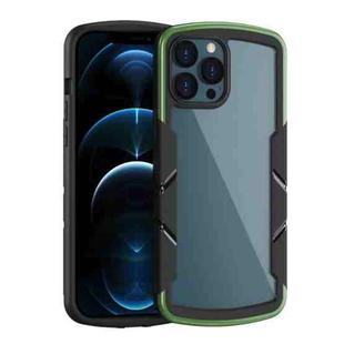 For iPhone 13 Pro Shield 3 in 1 Acrylic PC Rubber Shockproof Case (Green)