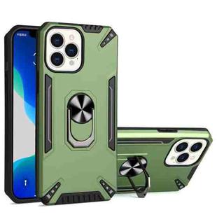 For iPhone 13 Pro Max PC + TPU Protective Case with 360 Degrees Rotatable Ring Holder (Dark Green)