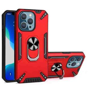 For iPhone 13 Pro PC + TPU Protective Case with 360 Degrees Rotatable Ring Holder (Red)