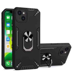 For iPhone 13 PC + TPU Protective Case with 360 Degrees Rotatable Ring Holder(Black)