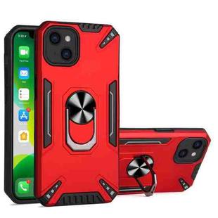 For iPhone 13 PC + TPU Protective Case with 360 Degrees Rotatable Ring Holder(Red)