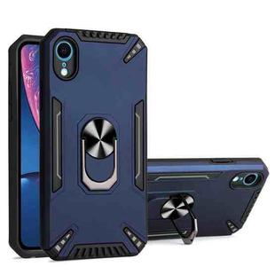 For iPhone XR PC + TPU Protective Case with 360 Degrees Rotatable Ring Holder(Royal Blue)