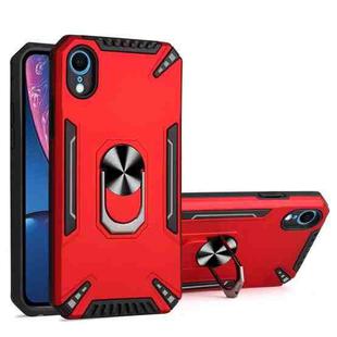 For iPhone XR PC + TPU Protective Case with 360 Degrees Rotatable Ring Holder(Red)