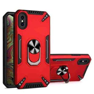 For iPhone XS Max PC + TPU Protective Case with 360 Degrees Rotatable Ring Holder(Red)