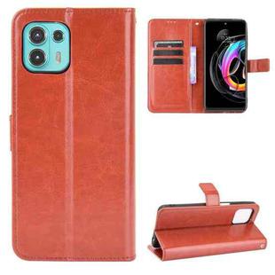 For Motorola Moto Edge 20 Lite Crazy Horse Texture Horizontal Flip Leather Case with Holder & Card Slots & Lanyard(Brown)