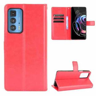 For Motorola Moto Edge 20 Pro / Edge S Pro Crazy Horse Texture Horizontal Flip Leather Case with Holder & Card Slots & Lanyard(Red)