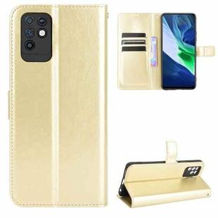 For Infinix Note 10 Crazy Horse Texture Horizontal Flip Leather Case with Holder & Card Slots & Lanyard(Gold)