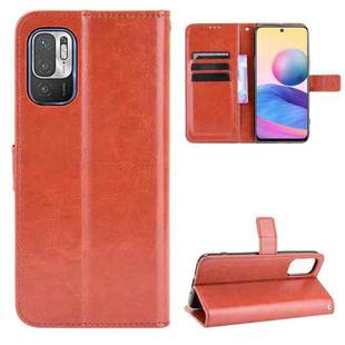 For Xiaomi Redmi Note 10 JP Version Crazy Horse Texture Horizontal Flip Leather Case with Holder & Card Slots & Lanyard(Brown)