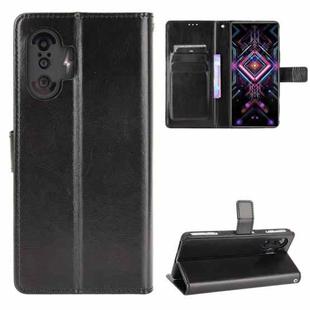 For Xiaomi Poco F3 GT Crazy Horse Texture Horizontal Flip Leather Case with Holder & Card Slots & Lanyard(Black)