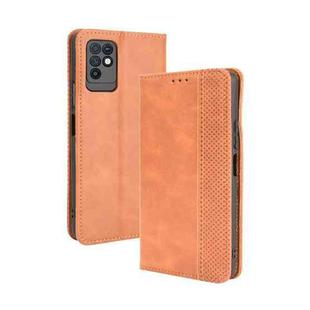 For Infinix Note 10 Magnetic Buckle Retro Crazy Horse Texture Horizontal Flip Leather Case with Holder & Card Slots & Photo Frame(Brown)