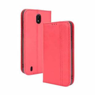 For Nokia C01 Plus Magnetic Buckle Retro Crazy Horse Texture Horizontal Flip Leather Case with Holder & Card Slots & Photo Frame(Red)