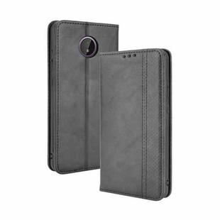 For Nokia C10 / C20 Magnetic Buckle Retro Crazy Horse Texture Horizontal Flip Leather Case with Holder & Card Slots & Photo Frame(Black)