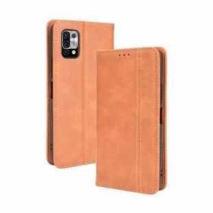 For Umidigi Power 5 Magnetic Buckle Retro Crazy Horse Texture Horizontal Flip Leather Case with Holder & Card Slots & Photo Frame(Brown)