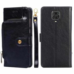 Zipper Bag PU + TPU Horizontal Flip Leather Case with Holder & Card Slot & Wallet & Lanyard For Xiaomi Redmi Note 9S(Black)